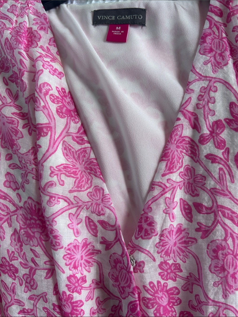 Vince Camuto Pink Floral Tiered Midi Dress - Picture 3 of 3
